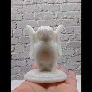 Vintage Westmorland Milk Glass Owl Toothpick Holder